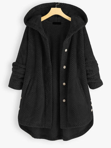 Comfy Hooded Coat - Black