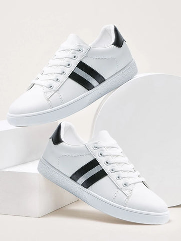 Black and Silver Stripes Shoes