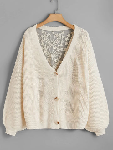 Knitted Cardigan - White