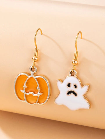 Pumpkin & Ghost Mismatched Earrings